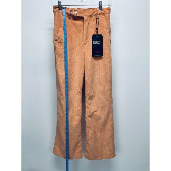 Levi's Pants Corduroy Sz 25x27 Women’s High Rise Math Club Flare Trouser Orange - Picture 4 of 10
